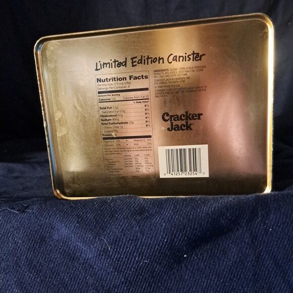 1994 Limited Edition Cracker Jack Baseball Tin Vintage 3x6x8 - Picture 6 of 7